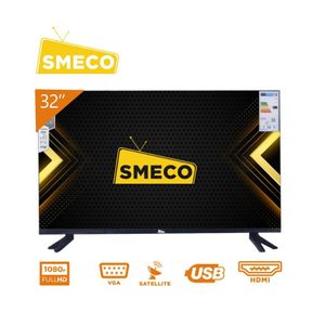 "SMECO 32"" - Frameless Digital Satellite TV - USB - HDMI - Black+12 Months Warranty"