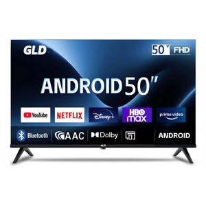 Gld smart TV 50 iches 50'' smart TV Frameless Smart Android TV FHD-Black