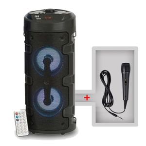 Bt Bluetooth Portable Speaker With Remote - Black + FREE Microphone