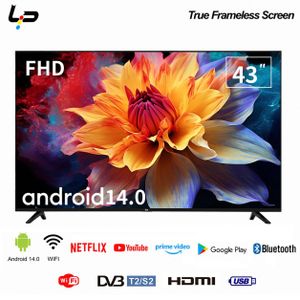 LP Smart TV 43-Android 14.0-Frameless - Full HD - 1+8G - WiFi+Bluetooth-2 HDMI 2 USB Ports + 1 year warranty - Black