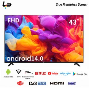LP Smart TV 43-Android 14.0-Frameless - Full HD - 1+8G - WiFi+Bluetooth-2 HDMI 2 USB Ports + 1 year warranty - Black