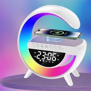 LED Display Speaker Jam Bluetooth Portabel Dengan Pengisian Daya Ponsel Nirkabel