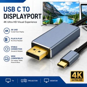 addigoes Type-C to DP Adapter Cable 4K 60Hz High-Speed Display Cable for Mobile & Laptop to Monitor, TV