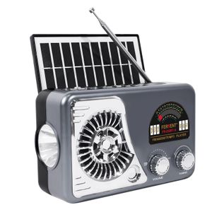 Radio Portable Solar FM Radio  with Flashlight, Bluetooth & USB