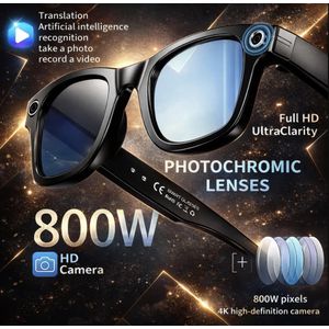 AI-powered smart translation glasses (transparent lenses + sunglasses lenses)