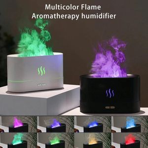 Besundy Portable 7 colors Flame Aromatherapy Humidifier change color fire flame room humidifier  Essential Oil Diffuser h2o air humidifier