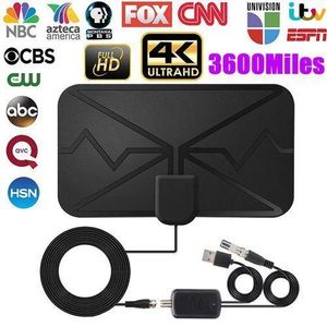 LBQ 3600Miles Digital Antenna TV Indoor 4K UHD With Signal Amplifier