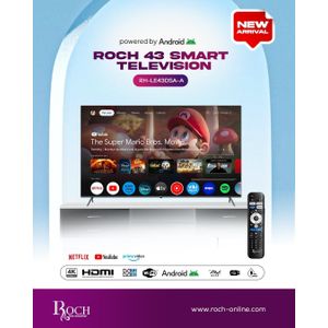 "Roch 43"" RD-LE43DSA-A Smart Android - Apple Airplay LED TV - 43"" - Black"