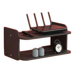 Double Layer 30cm DVD/CD Wall Mount Rack Storage Shelf Free Phone Holder