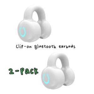 2-Pack Clip-On Bluetooth Earphones | Comfortable Clear Sound Long Battery For Couples & Family