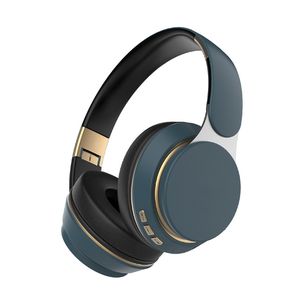 BlueTooth Earphone Wireless Headset Headphones with Stereo Foldable - Dark Blue