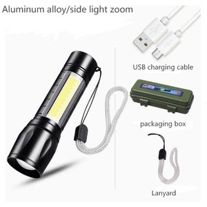 Strong Light Flashlight Rechargeable Multi purpose Portable Ultra Bright Mini Portable Side Light