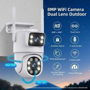 WiFi 8MP 4K HD Smart Security Camera,Outdoor Security Camera